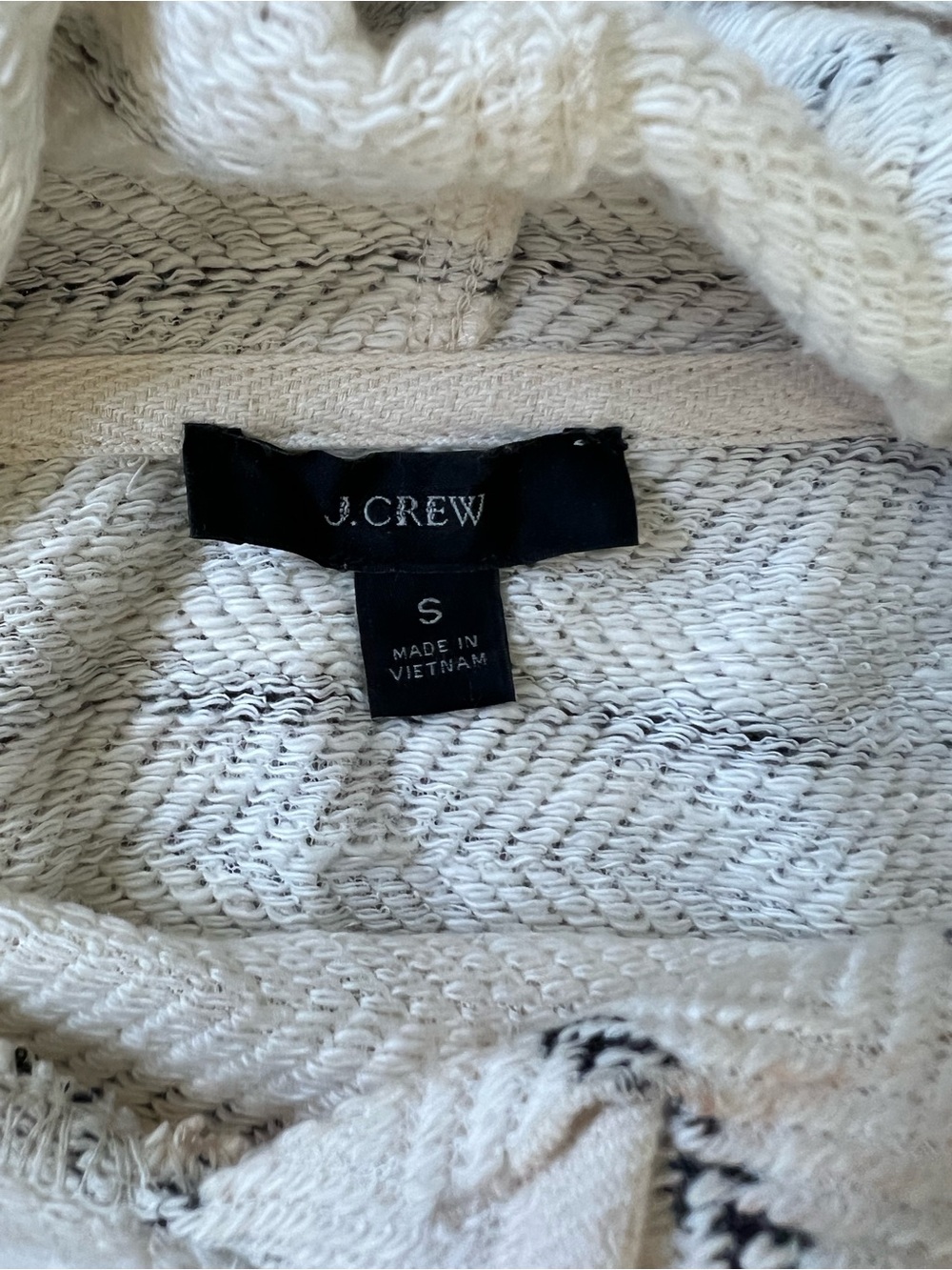 J. Crew Cream Striped Hoodie Pullover - Picture 7 of 7